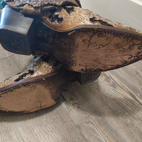 Corral Boots- Glitter and sequins flipped shaft ankle boots - Picture 5 of 5